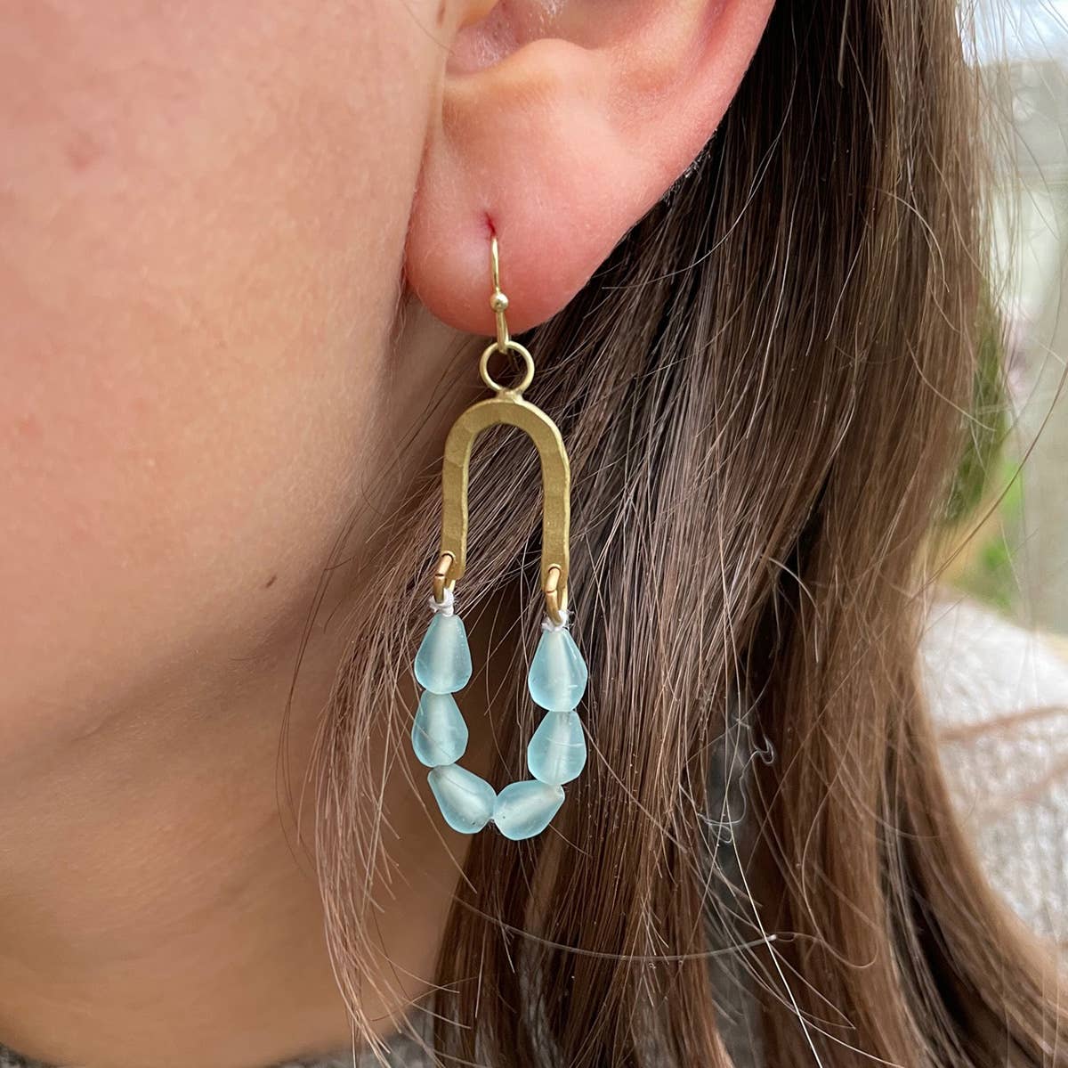 Seascape Drop Earrings: Aqua