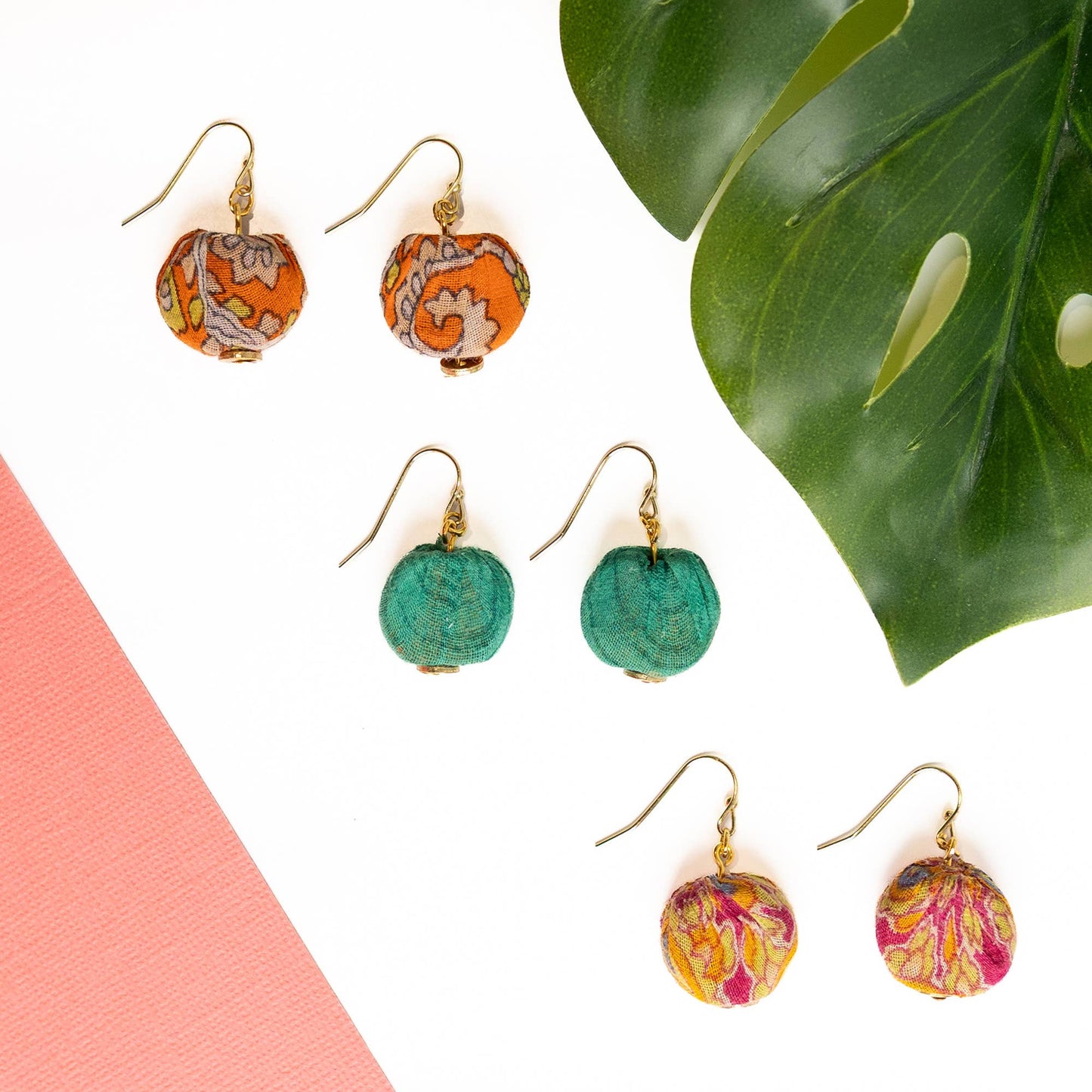 Kantha Pastille Earring: One of a Kind Color