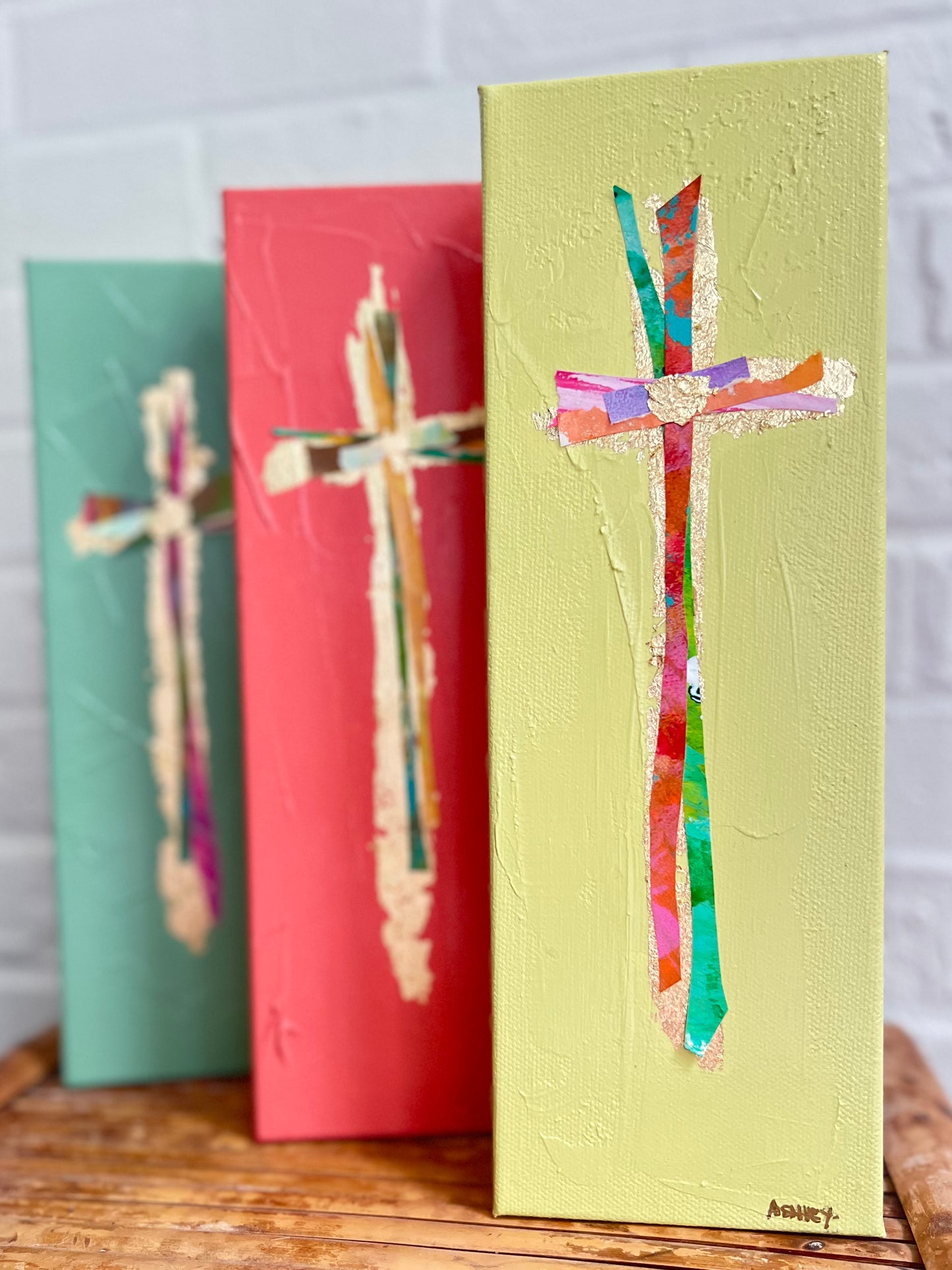 Cross Collage Canvas | 4” x 12” Original