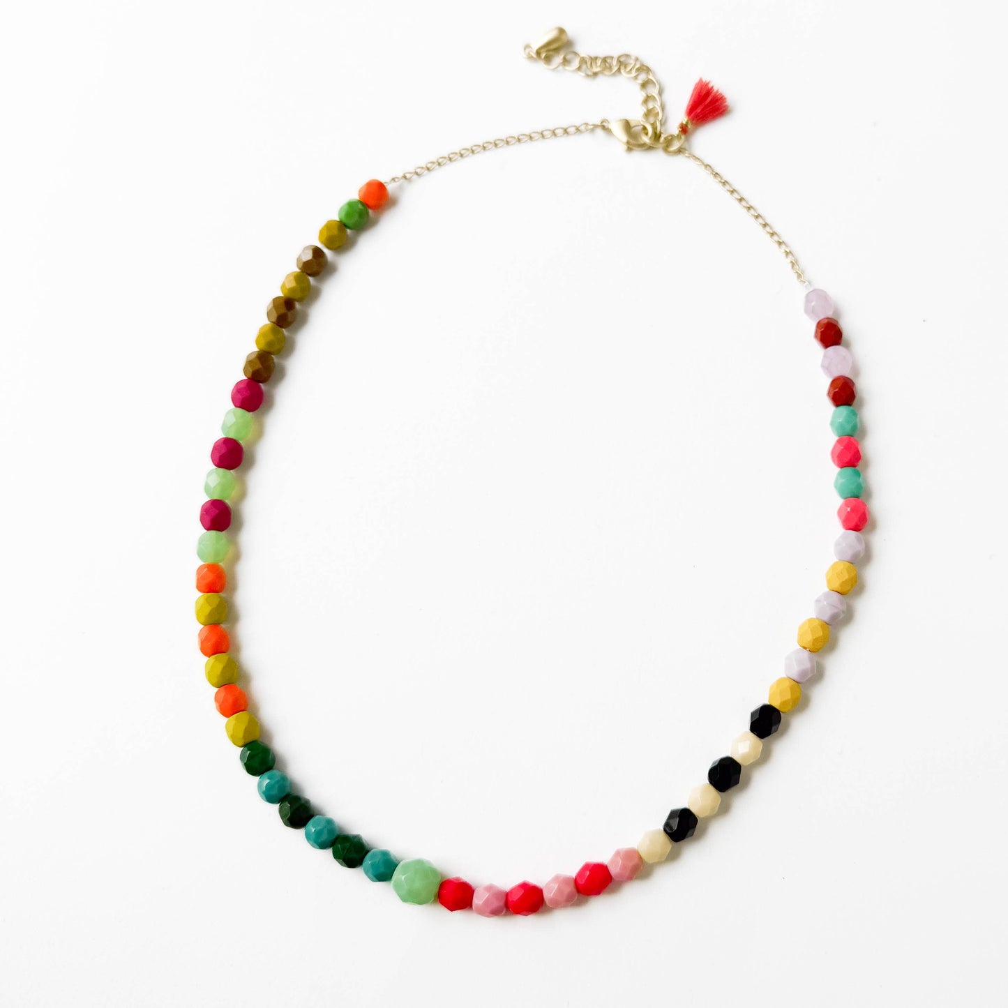 Handmade Czech Glass Bead Tassel Necklace