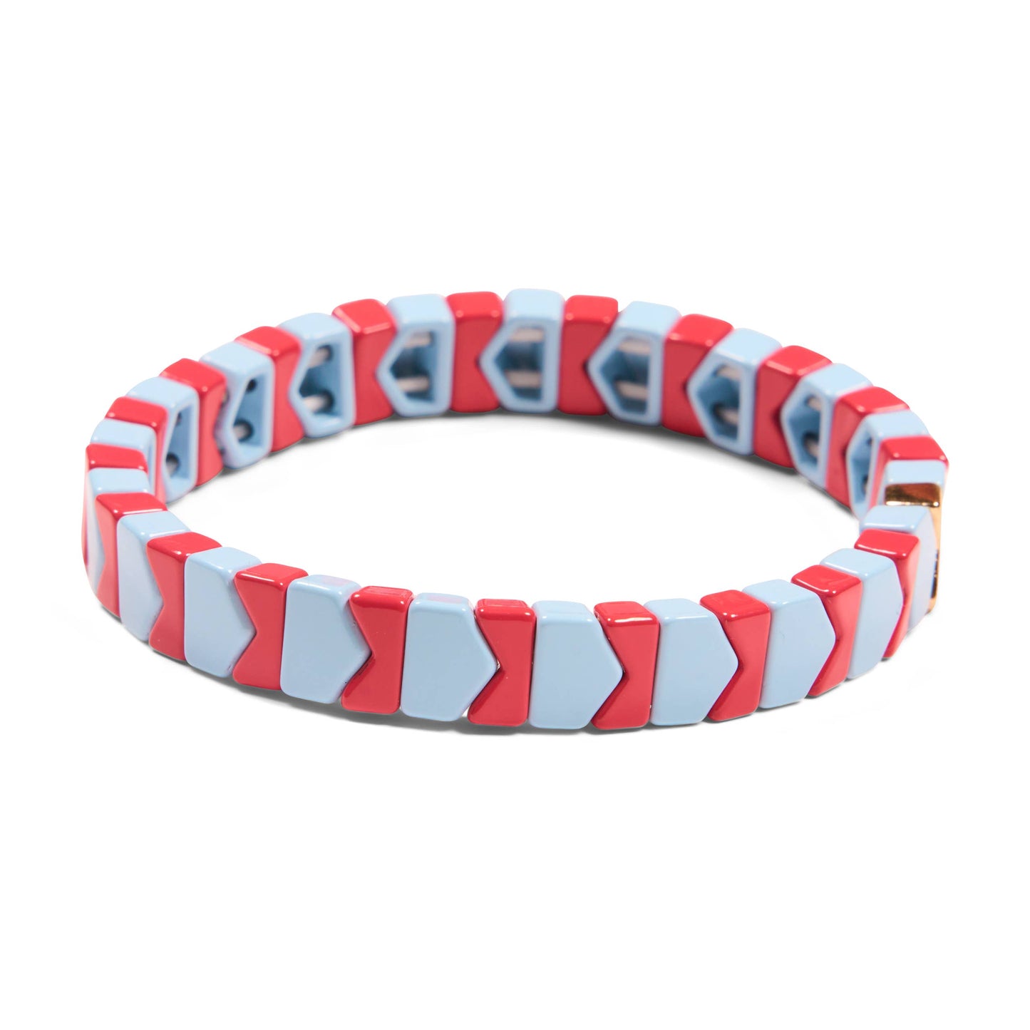 Going My Way Tile Bracelet: BlueGray/Red