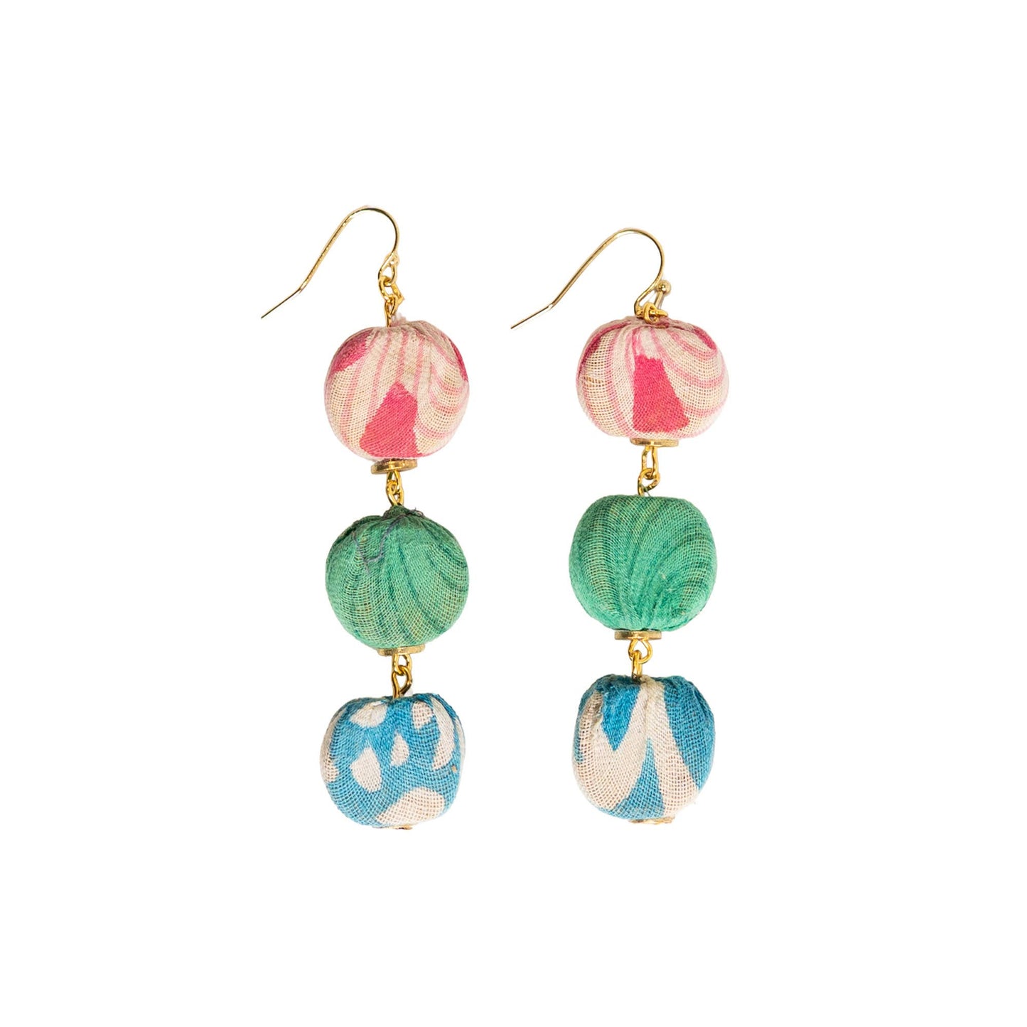 Kantha Pastille Trio Earrings : One of a Kind Color