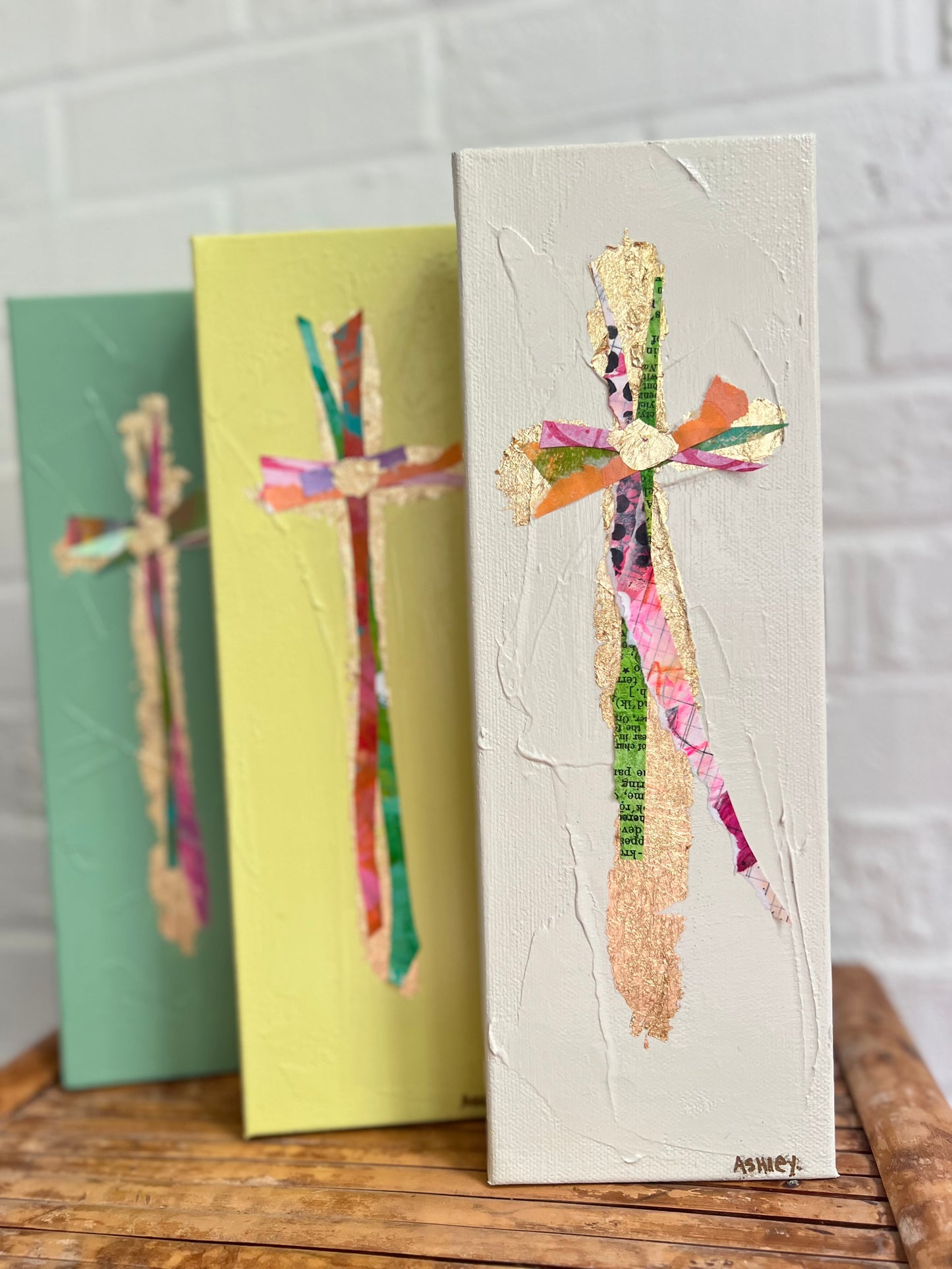 Cross Collage Canvas | 4” x 12” Original