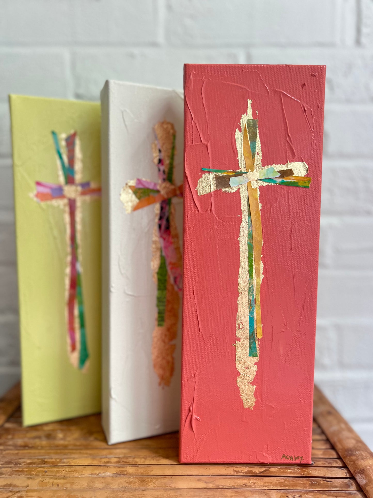 Cross Collage Canvas | 4” x 12” Original