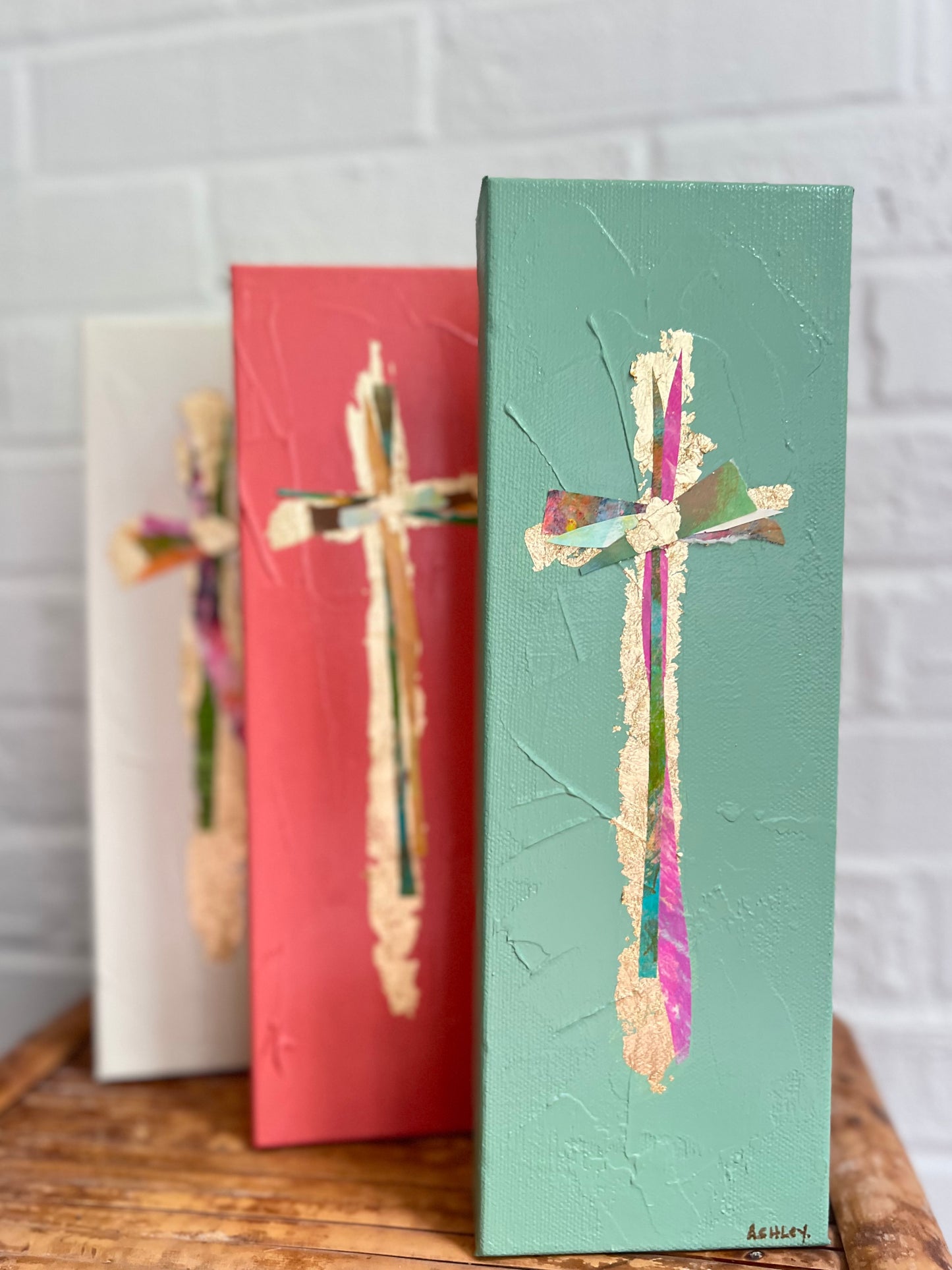 Cross Collage Canvas | 4” x 12” Original