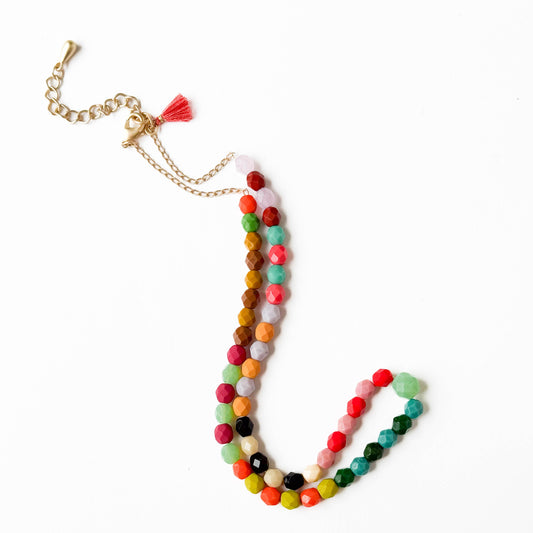 Handmade Czech Glass Bead Tassel Necklace