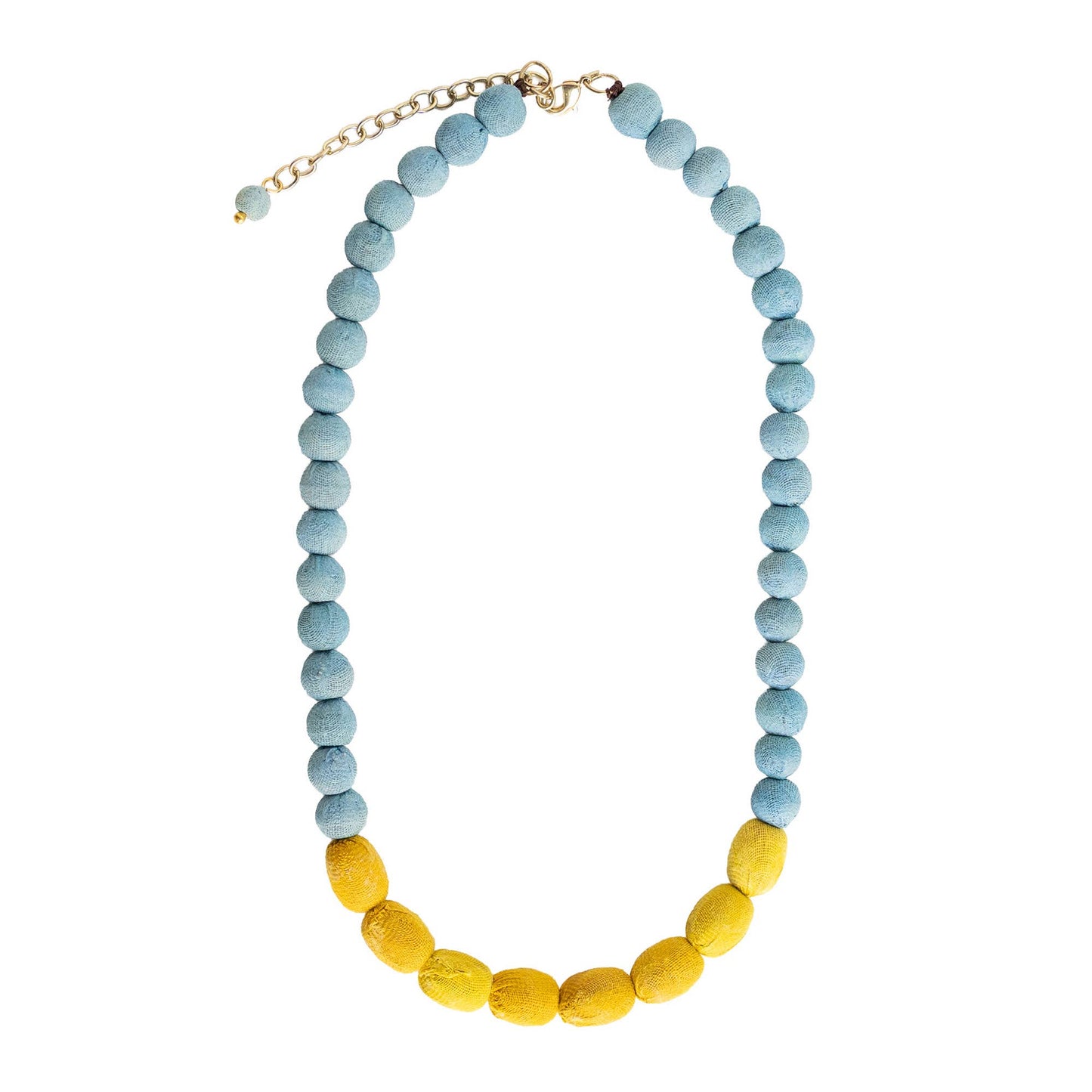 Kantha Couplet Necklace | Ocean/Mustard